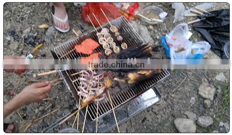 outdoor stainless steel foldable picnic BBQ carbon furnace