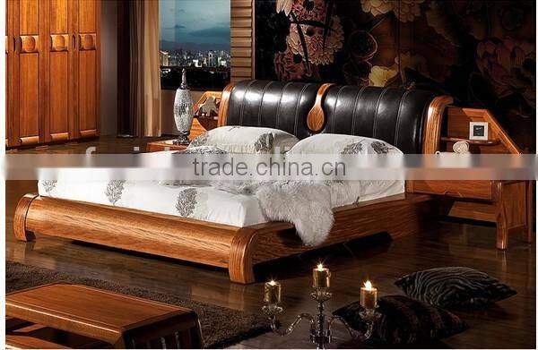 baroque bedroom / solid wood furniture bedroom / new design furniture / Antique wood bedroom set 3188