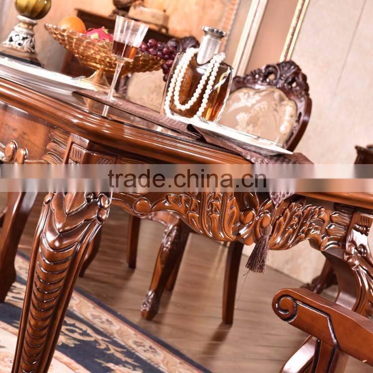 Dining room furniture classical carved solid wooden base for dining table