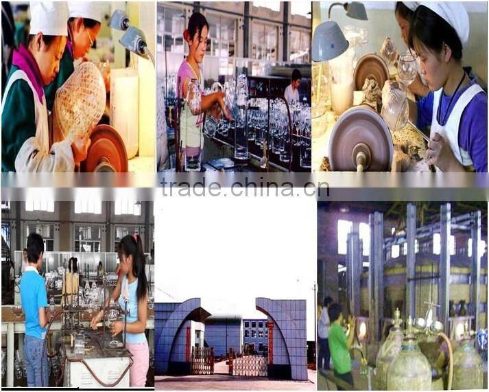 handblown big champagne glass with colored stem