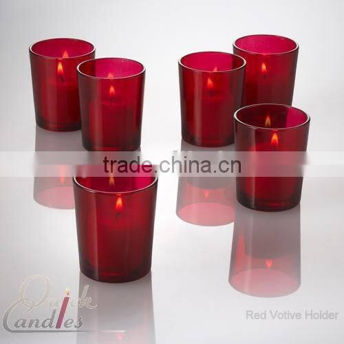 Sodalime Set of 6 Red Glass Votive Candle Holders handblown manufacture customized size cup