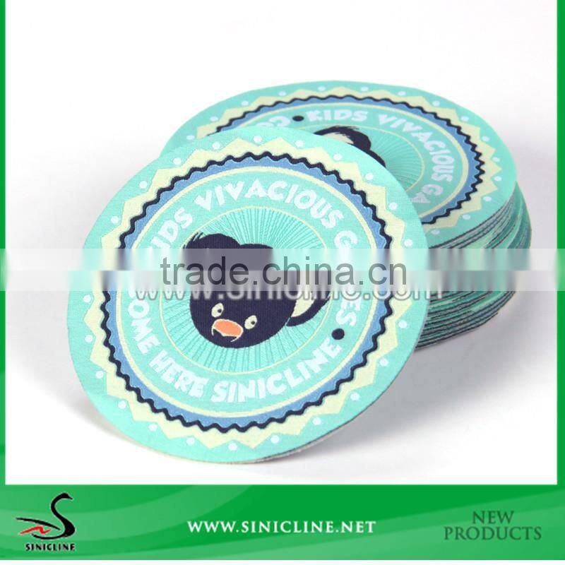 Sinicline custom made round woven patch for children's outfits