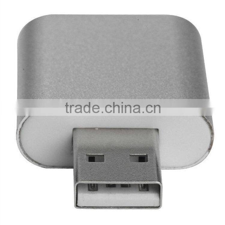 Aluminum USB External Stereo 7.1 Channel 3D Sound Card Adapter 3.5mm Aux Out