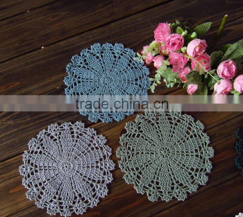 18cm Hand crochet flower doilies,Decorative table round doilies for sale