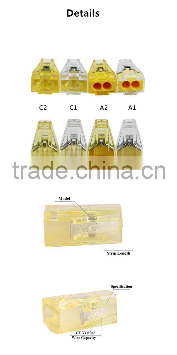 Equivalent 2 Pin Female Wire Terminal Block 773 Series Push-in Wire Connector