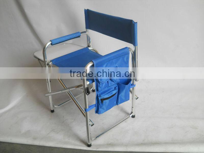 Aluminum Portable Folding Director Chair with Magazine Organizer