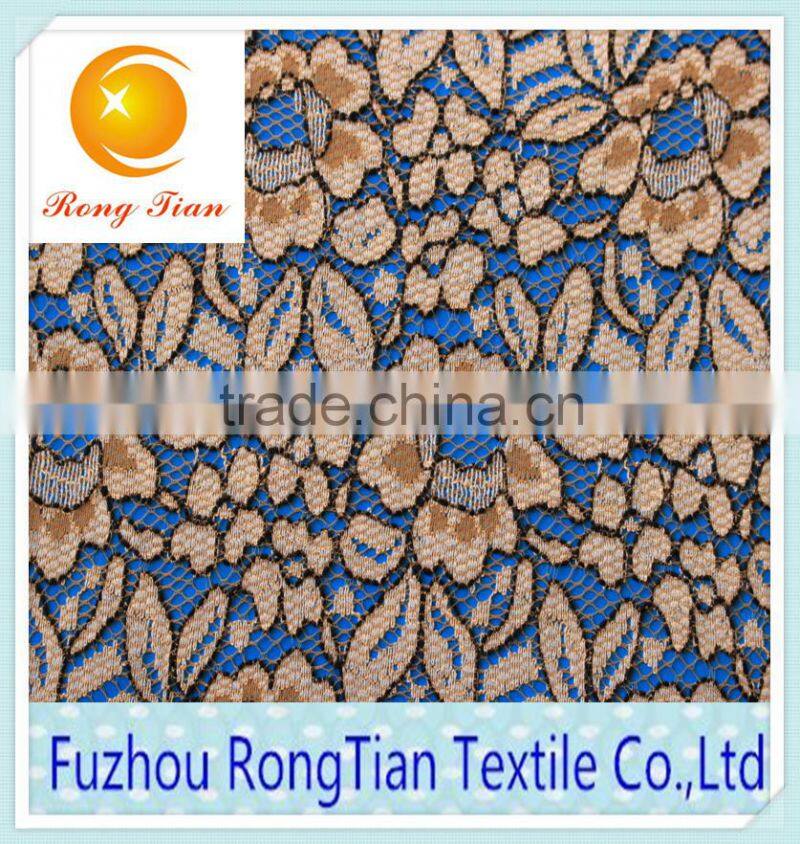 Polyester Africa specially designed embroidery lace fabrics for fashionable clothes
