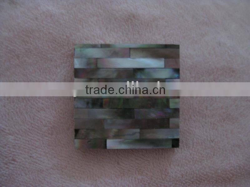 Strip black/gray mother of pearl seashell mosaic wall tile wall panel