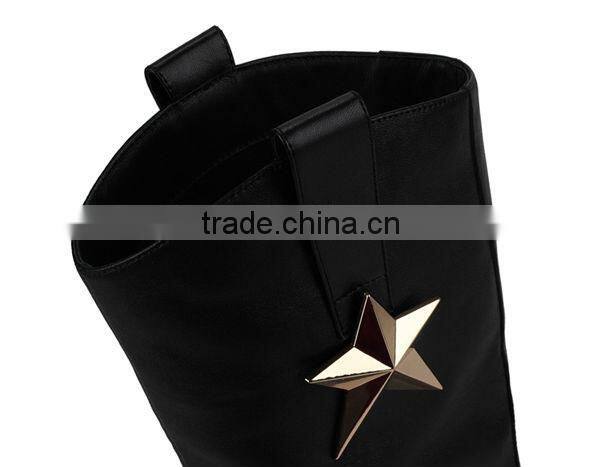 top-quality real leather black women over knee boots