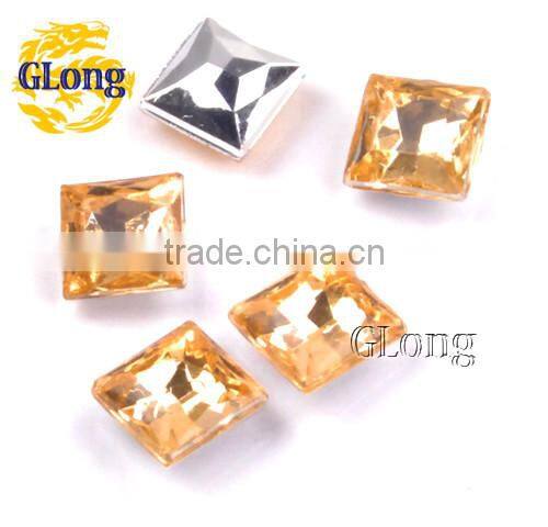 8*8mm Square Shaped Acrylic Point Back Mix Color Rhinestone&Crystal For Stylish Bags Garment Shoes #GY013-8P(Mix-s)