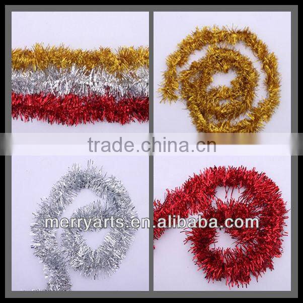 christmas wired tinsel garland shiny colored christmas decoration tinsel
