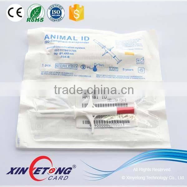 FDX-B Animal transponder chip, 2.12x12mm RFID glass Tag for dog, Cat tracking