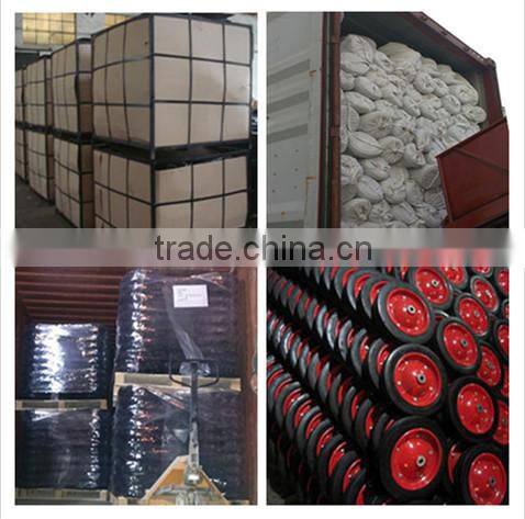 Made in china small pneumatic rubber wheel for hand trolley with metal rim