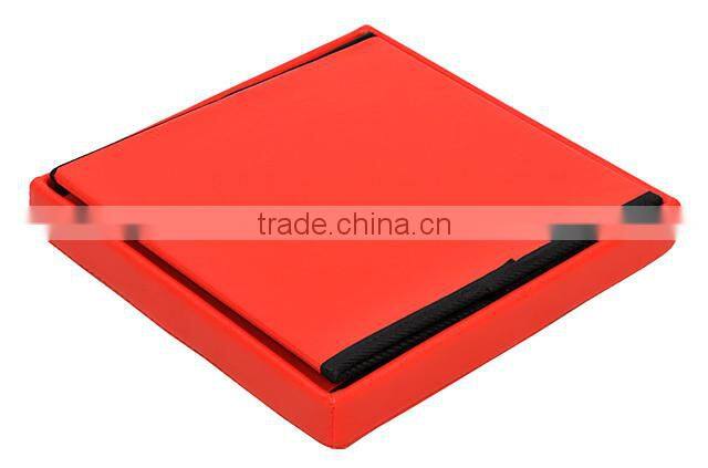 Orange Faux leather foldable ottoman box