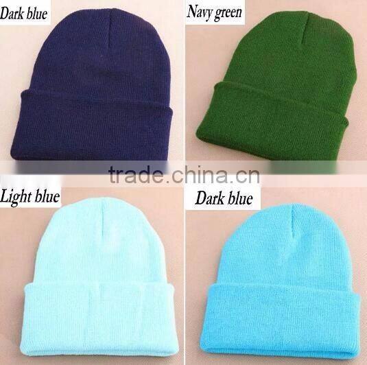 Fashion Custom Knitted Acrylic Winter Beanie Plain Blank Toque Beanie Hat