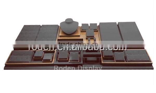 Supply OEM fashion handmade wooden jewelry display stand jewelry stand furniture jewellery counter display