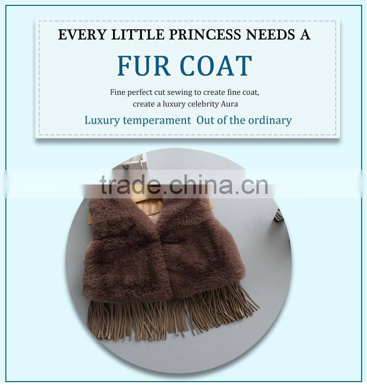 children winter wholesale clothes knitted brown rabbit fur vest apparel