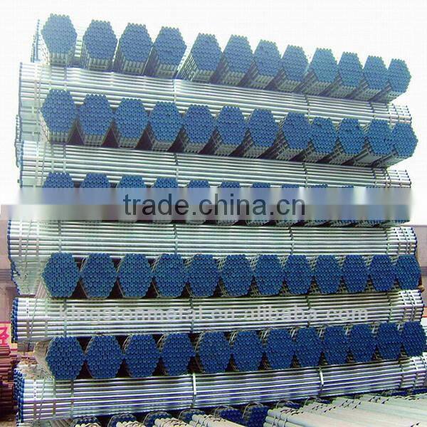 ERW SCH 40 Galvanized Steel Pipe painted words with plastic cap threated with coupling pipe