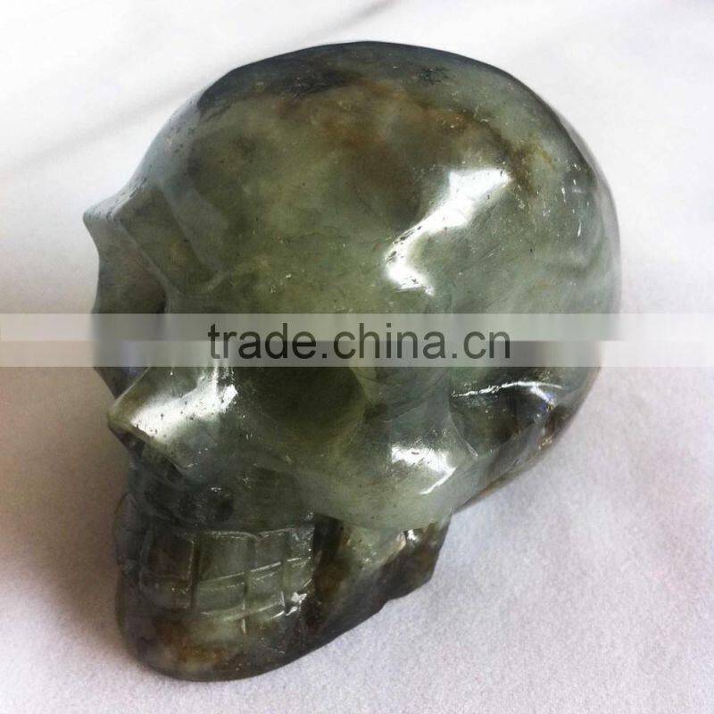 Natural Labradorite Skull Gemstone Handicraft
