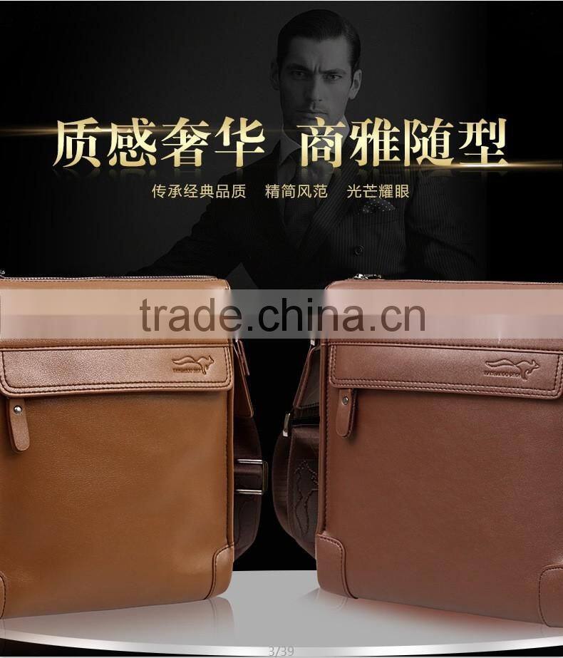 Mens laptop messenger bag genuine leather sling shoulder bag
