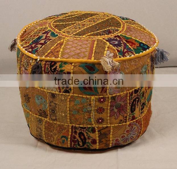 Pouffe Pouf Covers Vintage Patchwork Embroidered Pouffe Otttoman Boho Decor Home Decor