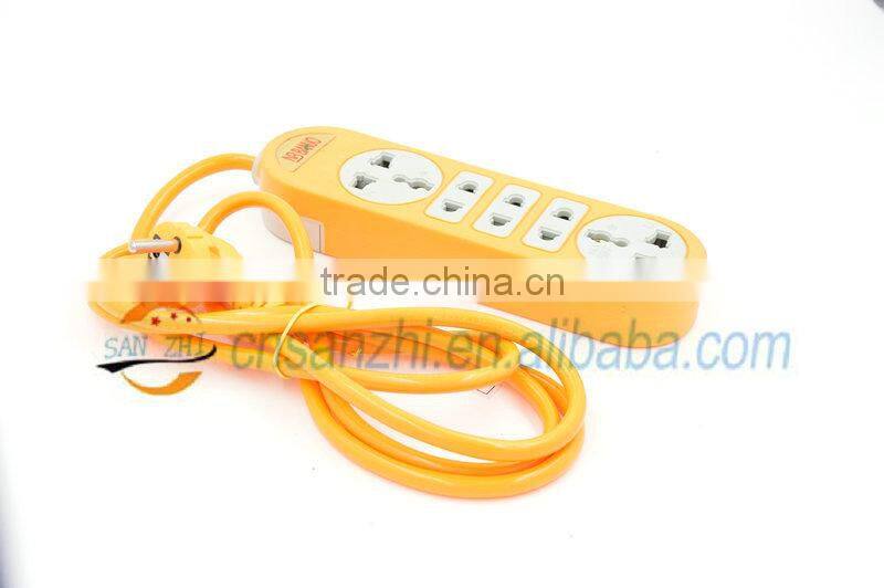 5 way orange color Italian and Chile and EU standard extension socket power strip