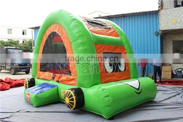 Pink cartoon car inflatable bouncer, inflatable jumping castle for kids