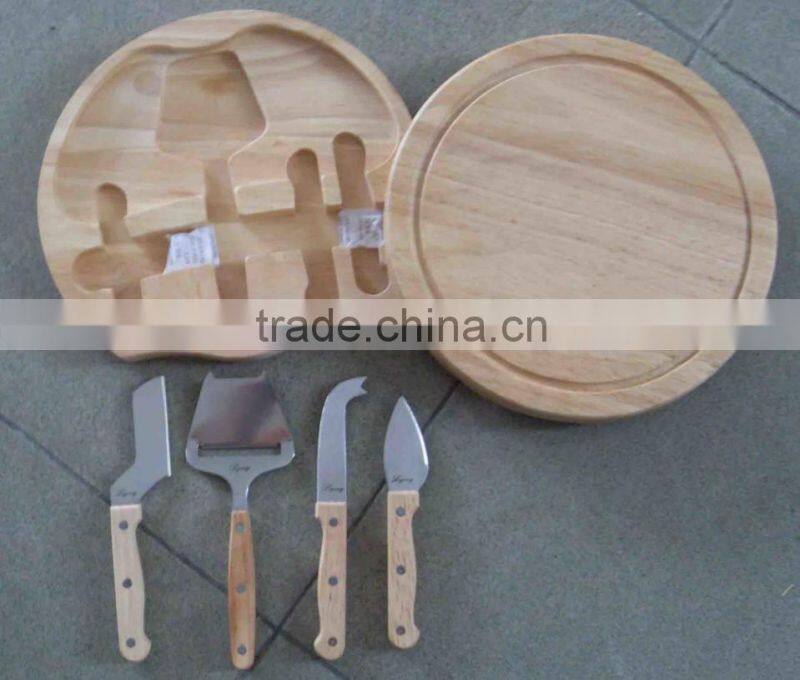 oak wood cheese cutting bard chopping board with knife lid