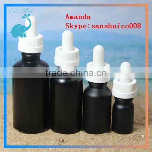 series products glass bottle with aluminum dropper cap, e-smoke glass bottle