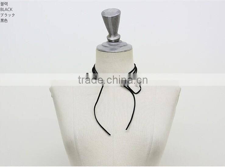 Korean black velvet fabric choker jeweled scarf necklace wholesale