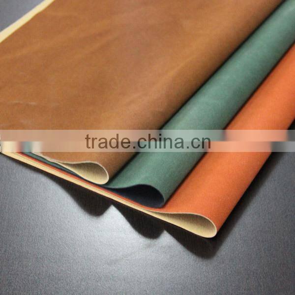 Flocking leather cow leather shoes material from WenZhou factory