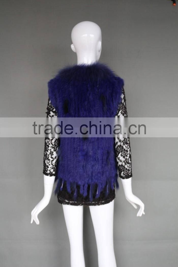 Rabbit Hooded Fur Cape /Shawl with Tassels for ladies
