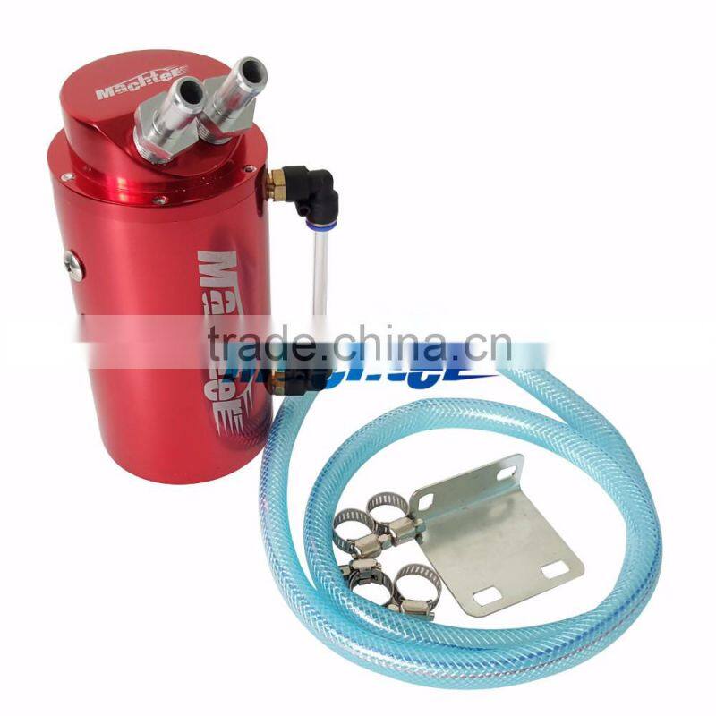 New Universal Car Racing Engine Oil Catch Tank Can Reservoir Red Round + Hose