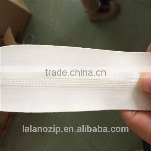 2015 new Top quality 10# big size 4m long nylon water resistant Zipper in white for wholesale