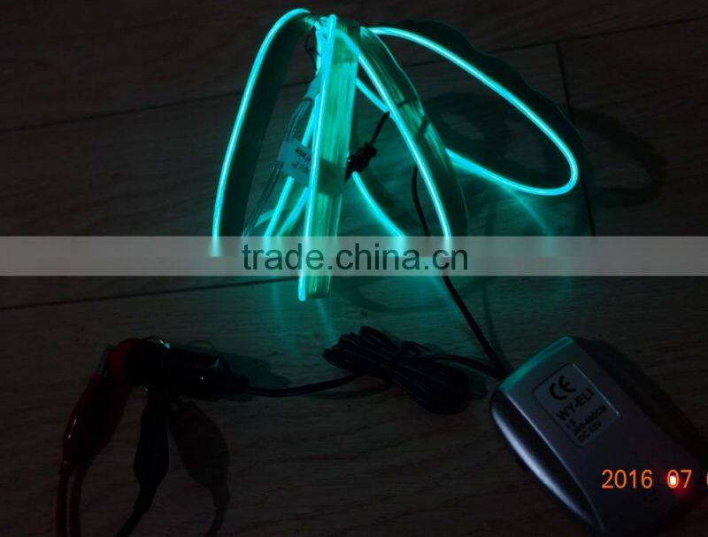 DC12V Sound-control Car seat lighting decoration"Polar light 2"2.2mm Green Single welt EL WIRE
