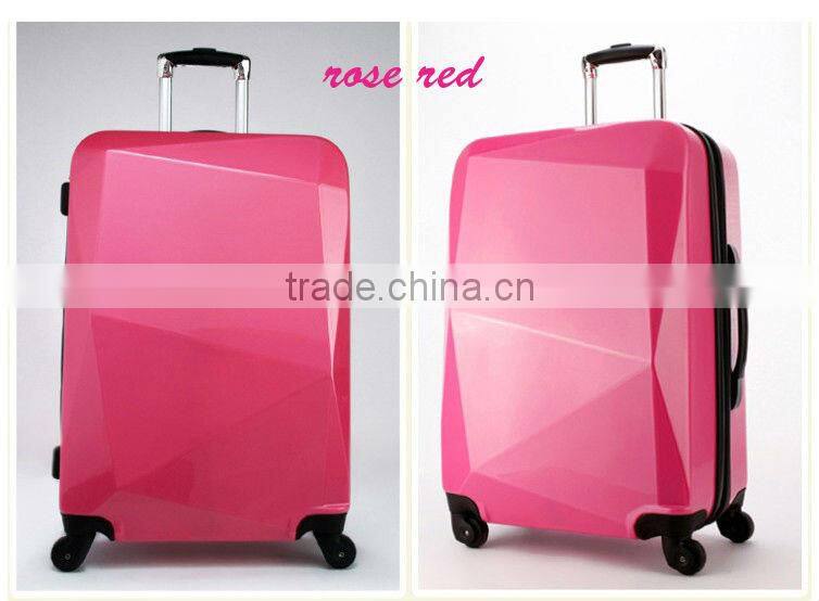 2014 china alibaba fashionable bag top-quality travel trolley luggage ,hot sale suitcase with hardshell and diamond shape