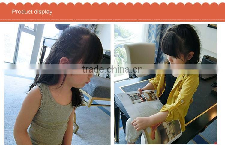 Spot Comfortable Pure Color Girl Soft Elastic Children Sleeveless Vest with Ruffles