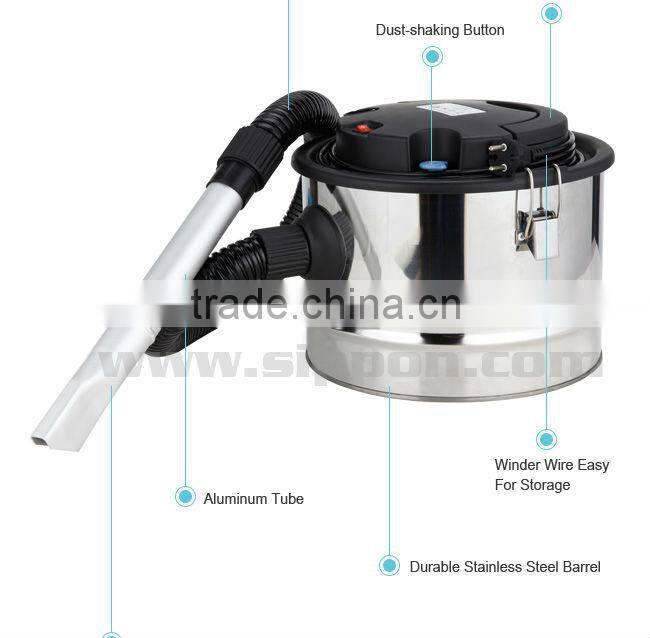 Ash cleaner 800W bin 20lt steel pipe pellet stove chimney BJ121-20L