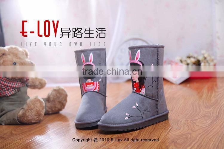 2015 hot sales high quality and cheap women boot with fur