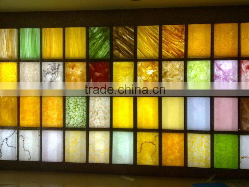 2014 Latest Decorative Backlit Translucent Resin fire resistant stone