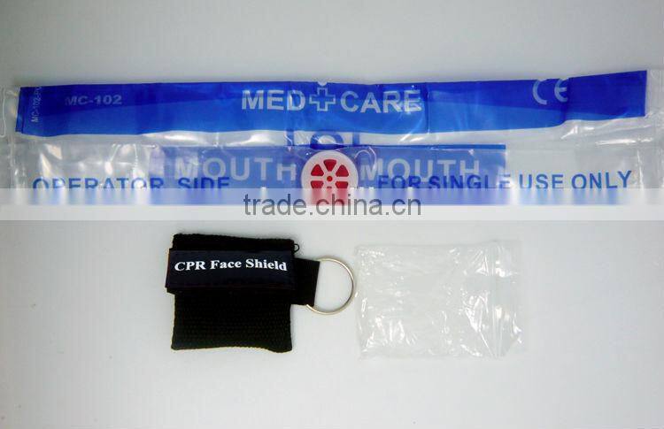 Colorful cpr face shield disposable, mouth to mouth mask one way valve