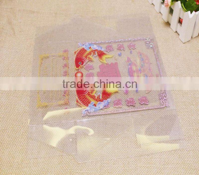 clear laser golden PVC cookies packing box