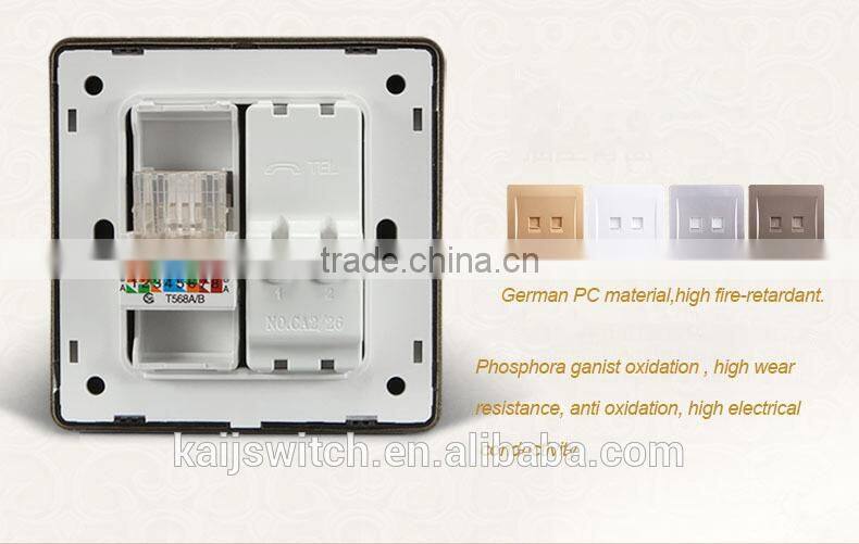 Electrical 2 port wall phone computer outlet network switch