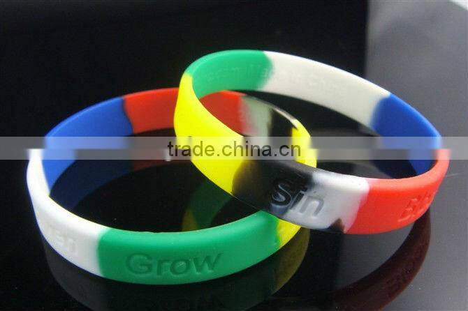 Personalized silicone bracelets , cheap rubber silicone wrist bands , screen printing silicone rubber band