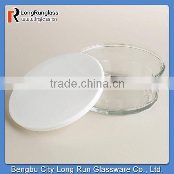 LongRun 9" New Design Working Glass Bowl with Plastic Lid Charming Glass Serveware Wholesale
