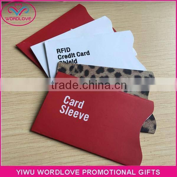 2016 new product card rfid blocker, credit card RFID blocking sleeve protector
