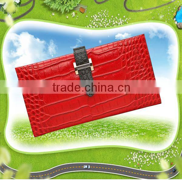 Fani PU/genuine snake skin leather wallet for women with belt clip design