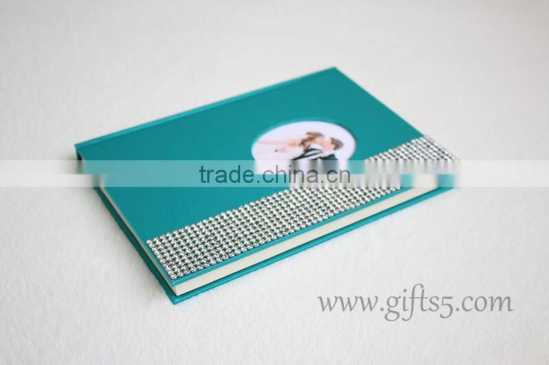 Elegant wedding guest book in handmade with bling rhinestone for best wedding gifts