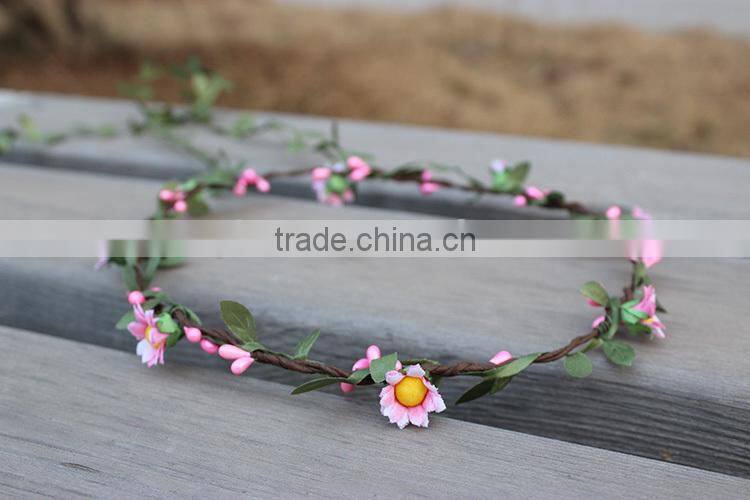 Artificial Bridal Head Wreath Paper Flower Head Garland for Festival and Wedding