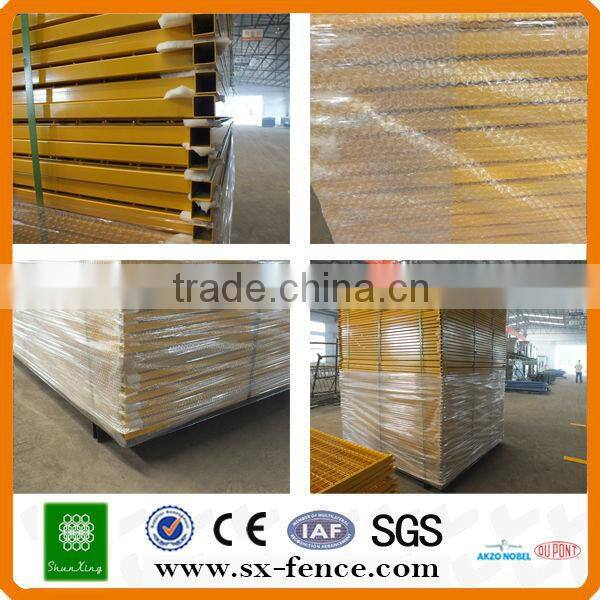 Canada standard yellow color pvc coated metal fence temporary fence